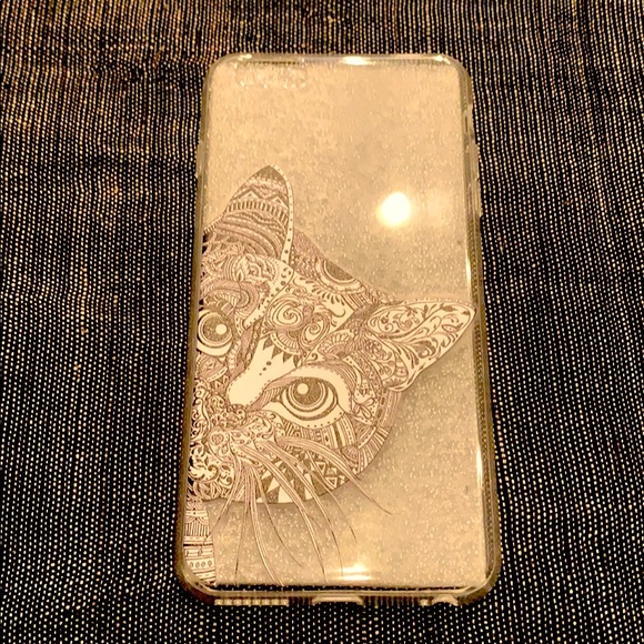 Iphone Plus transparent soft plastic case with cat - Picture 1 of 3